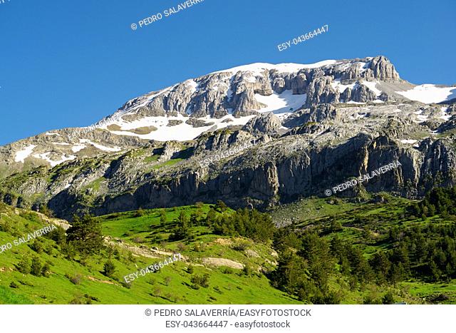 Bisaurin Peak in the Pyrenees, Aragues Valley, Aragon, Huesca, Spain