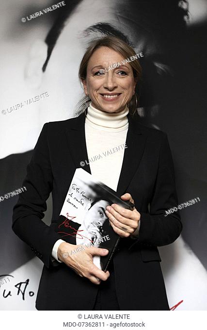 Italian singer and musician Laura Valente presents in Milan the box set Tutto l’Amore che Conta Davvero dedicated to her late husband Mango due to be released...