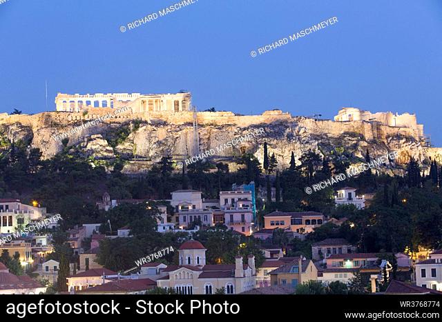Evening, The Acropolis, UNESCO World Heritage Site, Athens, Greece, Europe