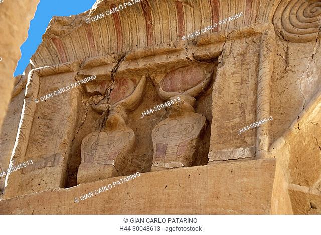 Deir el Bahari, Luxor, Egypt: temple of the queen Hatshepsut (New Kingdom 1567-1080 b.C.) at Deir el Bahari called Djeser-Djeseru