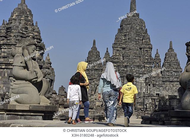 stone gate guardians (dvarapala) of Sewu Temple Compound, eighth century Buddhist temple located at the north of Prambanan Temple Compounds