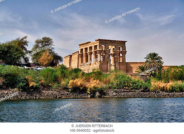 EGYPT, ASWAN, 10.11.2016, Trajan's Kiosk ptolemaic temple of Philae, Aswan, Egypt, Africa - Aswan, Egypt, 10/11/2016