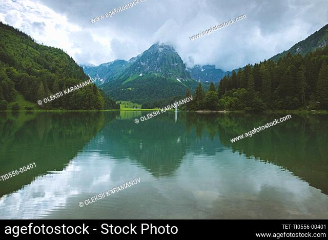 Lake and mountains in Obersee, Switzerland