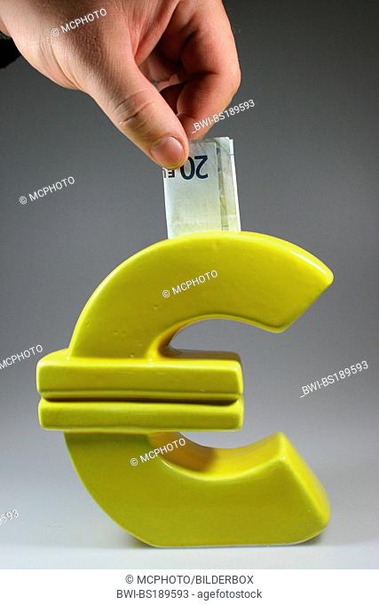 savings box in form of Euro sign
