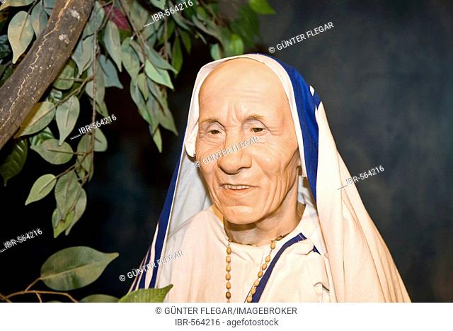 Mother Teresa Agnes Gonxha Bojaxhiu as a wax figure Wax museum of Prague Czechia