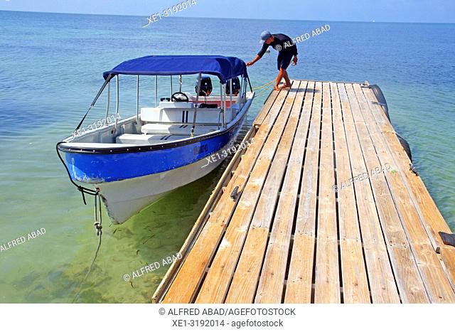 boat at the pier, Barú Peninsula, Caribbean Sea, Colombia