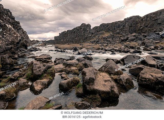 Öxará river in the Thingvellir National Park, a UNESCO World Heritage Site