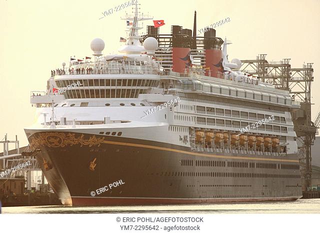 Cruise Liner Disney Magic - Galveston, TX. Cruise Liner Disney Magic departs from the Port of Galveston Cruise Terminal