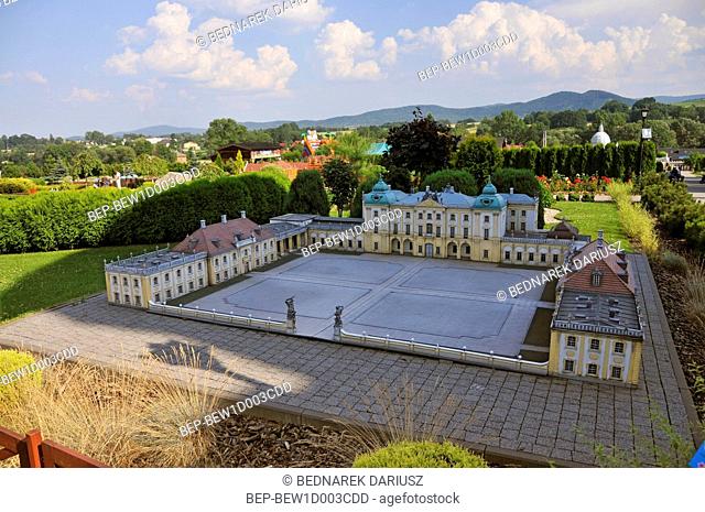 Branicki Palace. Miniature Park swiat Marzen in Inwald, Lesser Poland Voivodeship, Poland