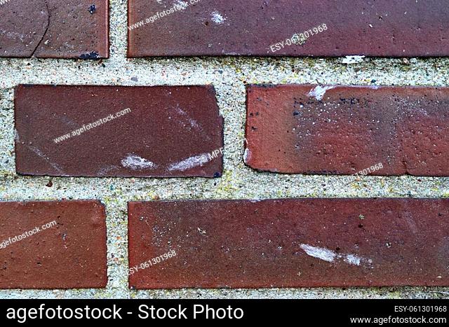 Old brick wall. Texture of old weathered brick wall panoramic background
