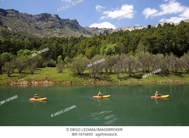 Kayaking in Guadalquivir river, Cazorla National Park, Jaen, Spain, Europe