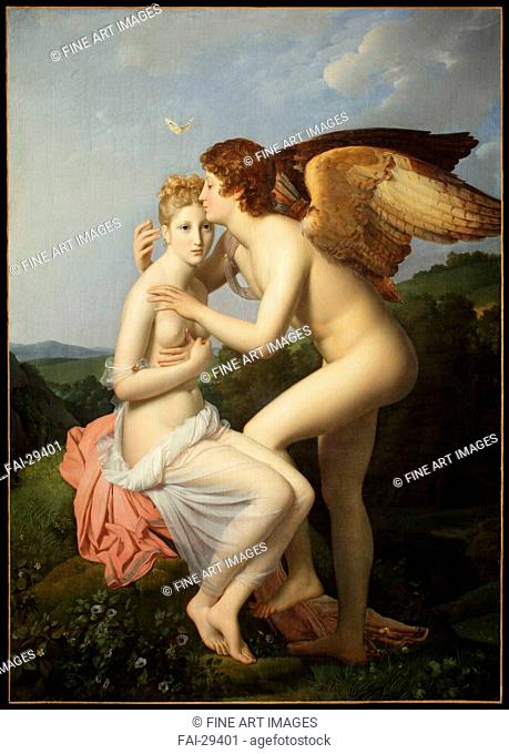 Cupid and Psyche by Gérard, François Pascal Simon (1770-1837)/Oil on canvas/Classicism/1798/France/Musée du Louvre, Paris/186x132/Mythology
