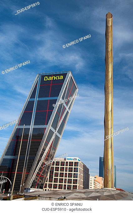 Kio Towers, Office Towers, Bank Bankia and Realia, Gate of Europe, Plaza de Castilla, Madrid, Spain