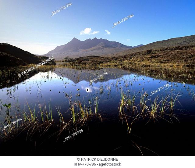 Loch nan Eilean, Sgurr nan Gillean, 964m, Black Cuillins range, near Sligachan, Isle of Skye, Inner Hebrides, Scotland, United Kingdom, Europe