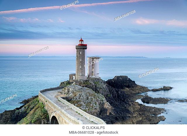 Petit Minou lightouse at sunrise. Plouzané, Finistère, Brittany, France