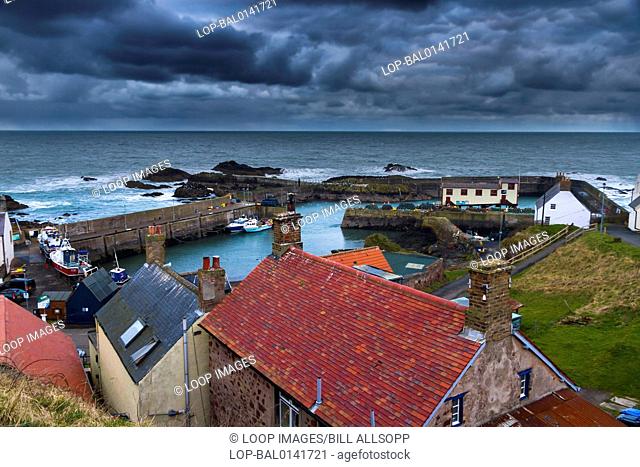 The small fishing village of St Abbs in South East Scotland