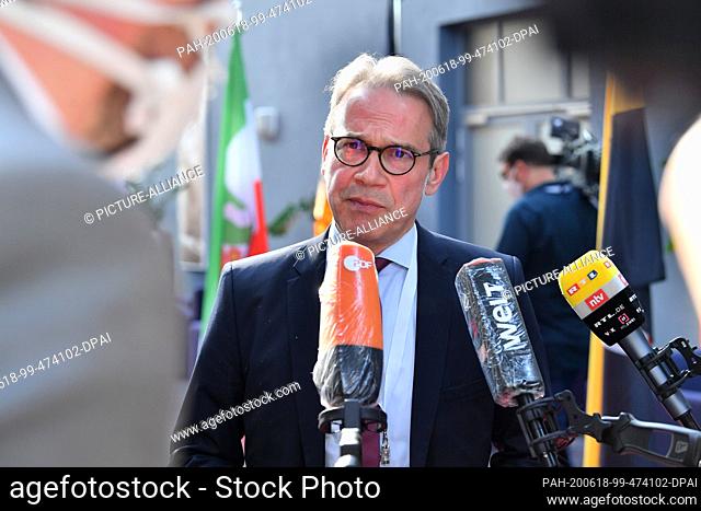 17 June 2020, Thuringia, Erfurt: Georg Maier (SPD), Minister of the Interior of Thuringia, will speak at the beginning of the meeting of federal and state...