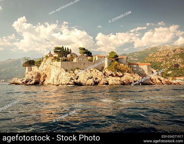 Sveti Stefan, small islet and resort in Montenegro. Europe. Beauty world