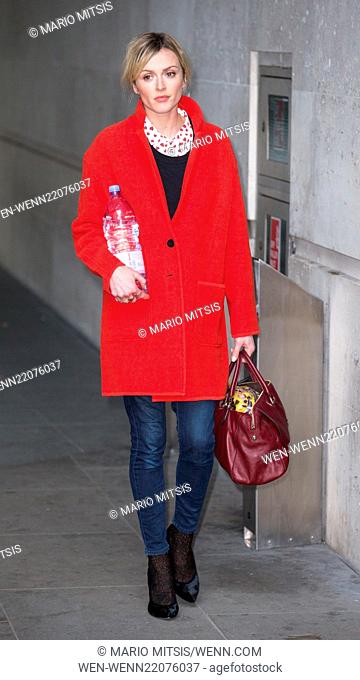 Fearne Cotton leaving the BBC studios at Portland Place after hosting her morning show 'Live Lounge' on Radio 1 Featuring: Fearne Cotton Where: London