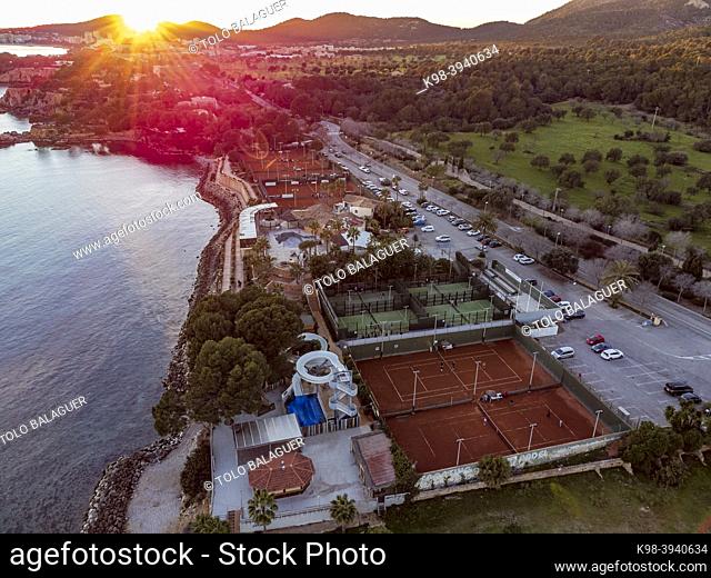tennis courts by the sea, Sporting Club Portals , Tennis & Padel, Calviá, Mallorca, Balearic Islands, Spain