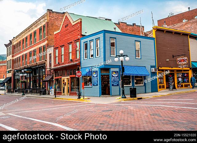 Deadwood, SD, USA - May 30, 2019: The well known city for its gold rush history