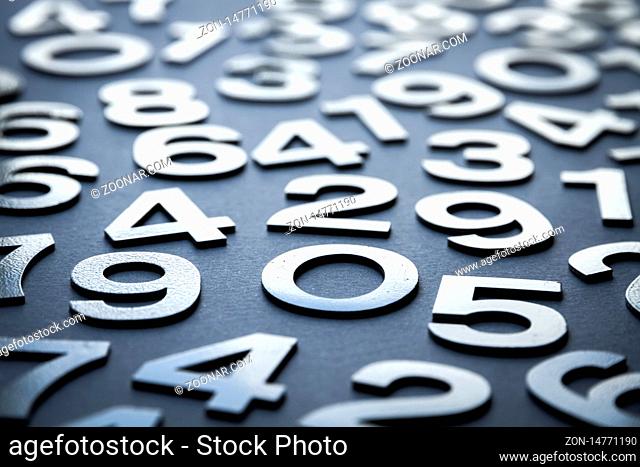 Mathematics background made with solid numbers - Closeup view