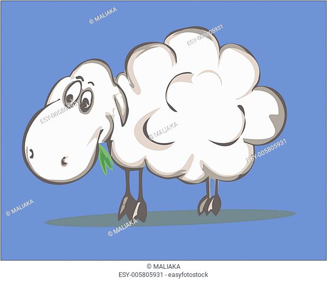 funny lamb character, illustration