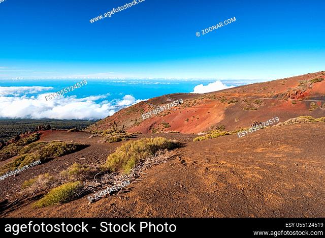Beautiful rocky volcanic landscape in Teide national park in Tenerife, Canary islands