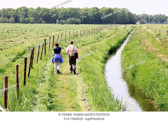 People walking and enjoying nature, Netherlands