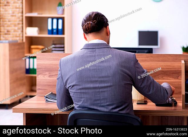 Male employee working in the office