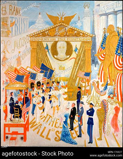 The Cathedrals of Wall Street. Artist: Florine Stettheimer (American, Rochester, New York 1871-1944 New York, New York); Date: 1939; Medium: Oil on canvas;...