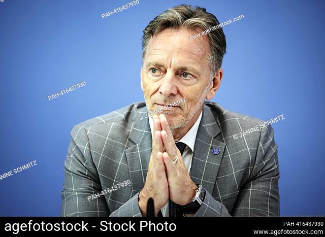 Holger Muench, President of the Federal Criminal Police Office (BKA), taken during the federal press conference on the subject of domestic violence and the...
