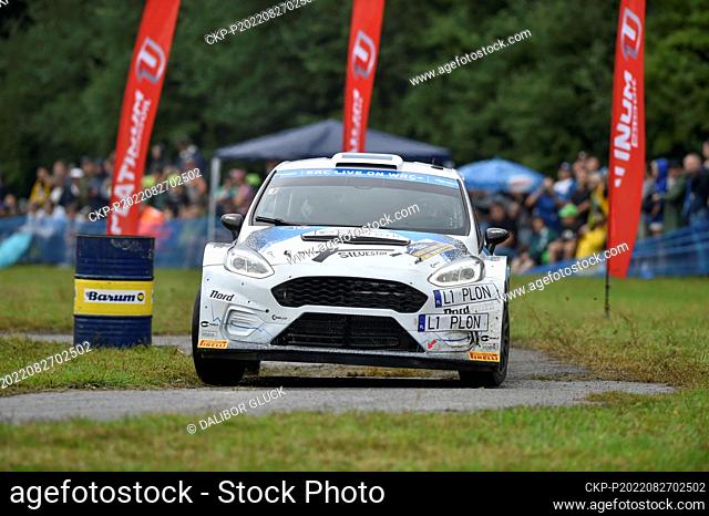 Ken Torn and Kauri Pannas of Estonia (Ford Fiesta Rally2) compete during the Czech Barum Rally, European rally championship event in Zlin, Czech Republic