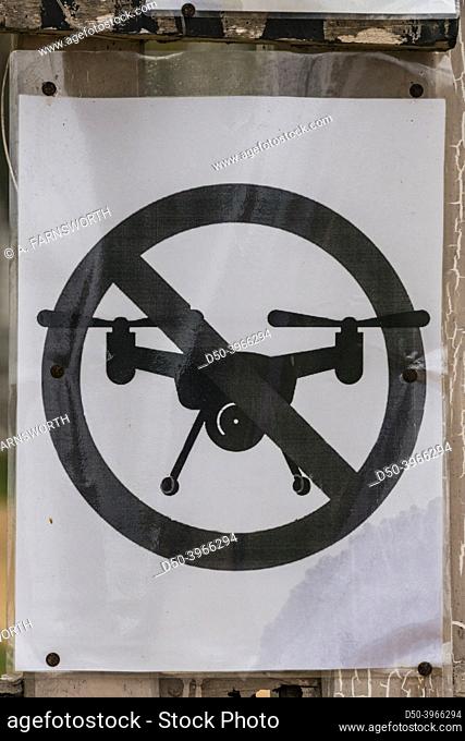 Dondra, Sri Lanka A sign forbidding drones