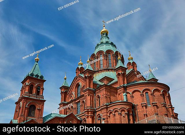 Uspenski Cathedral, an Eastern Orthodox cathedral in Helsinki, Finland, dedicated to the Dormition of the Theotokos (the Virgin Mary)