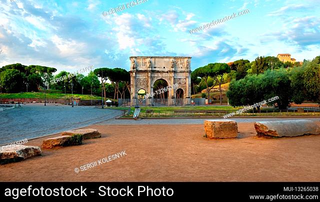 Arch of Constantine on Colosseum square in Rome
