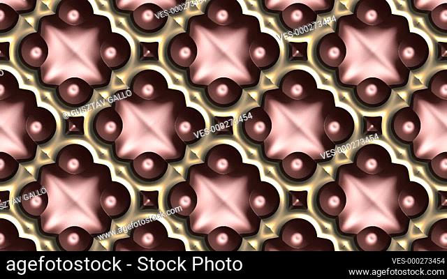 3d abstract brown and gold background animation of seamless loop