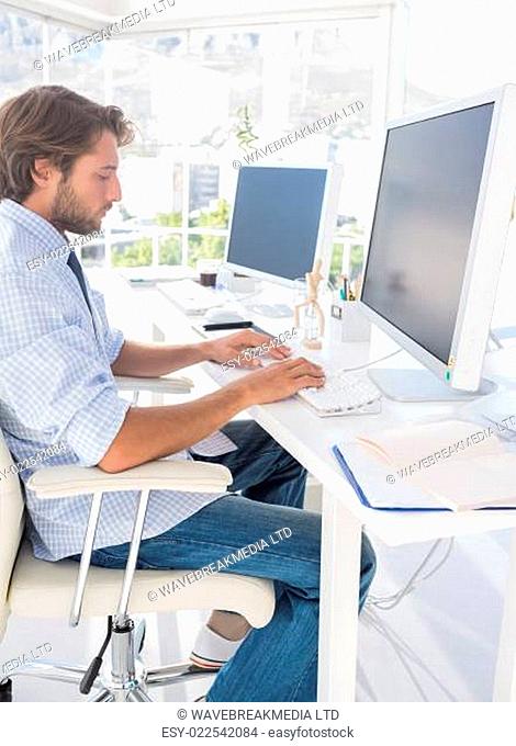 Designer working on the computer
