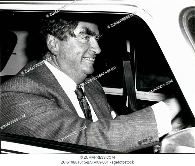 Oct. 15, 1980 - October 15th 1980 Mr. Denis Healey arrives at the Commons ?¢‚Ç¨‚Äú With Mr. Jim Callaghan stepping down as leader of the Labour Party today, Mr