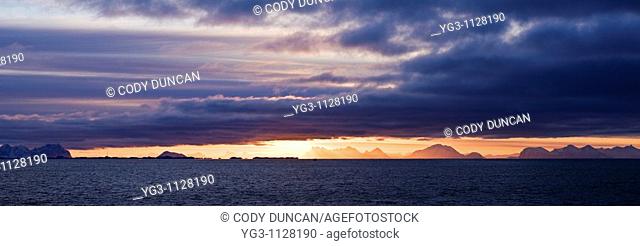 Sunrise over Vestfjord as viewed from Stamsund, Vestvagoy, Lofoten islands, Norway