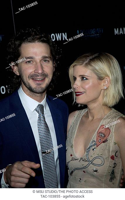 Shia LaBeouf and Kate Mara attend the premiere of Lionsgate Premiere's 'Man Down' at ArcLight Hollywood on November 30, 2016 in Hollywood, California