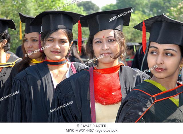 A group of graduates during the 44th Convocation of the students of Dhaka University, on April 7, 2008 Dhaka, Bangladesh