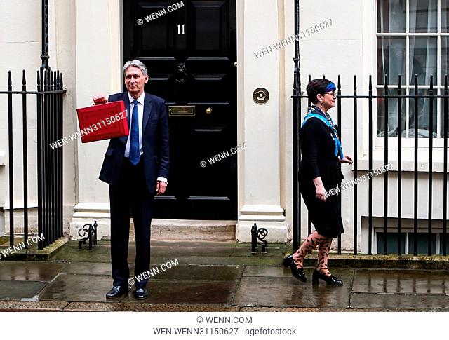 Chancellor of the Exchequer Phillip Hammond leaves 11 Downing Street to deliver his budget speech in the House of Commons Featuring: Phillip Hammond MP Where:...