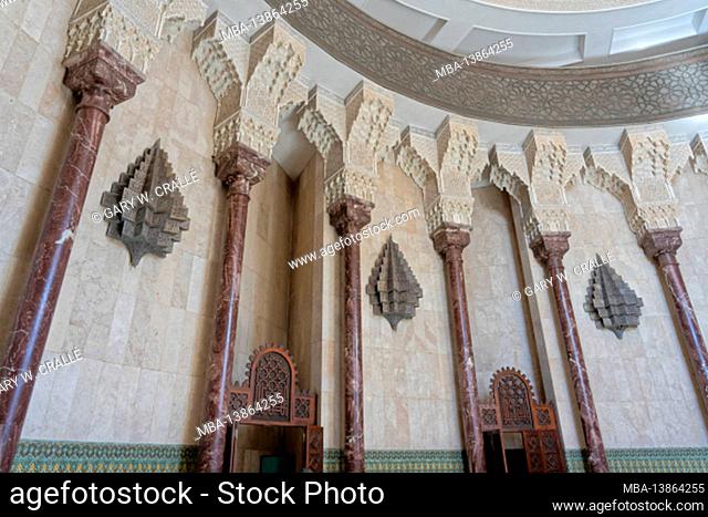 Casablanca, Hassan II Mosque, interior, Moorish architecture, Morocco, North Africa
