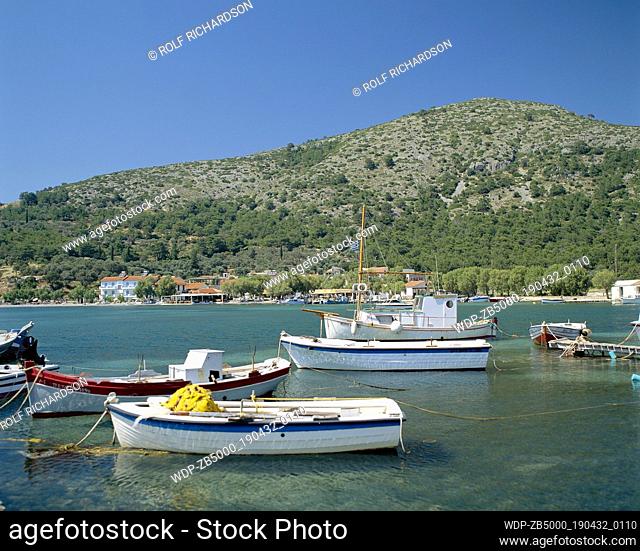 View of moored boats