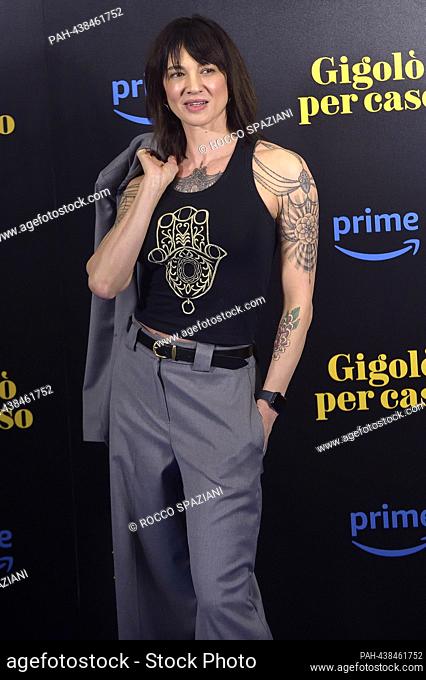 ROME, ITALY - DECEMBER 12: Asia Argento attends a photocall for the movie ""Gigolò Per Caso"" at Cinema Quattro Fontane on December 12, 2023 in Rome, Italy