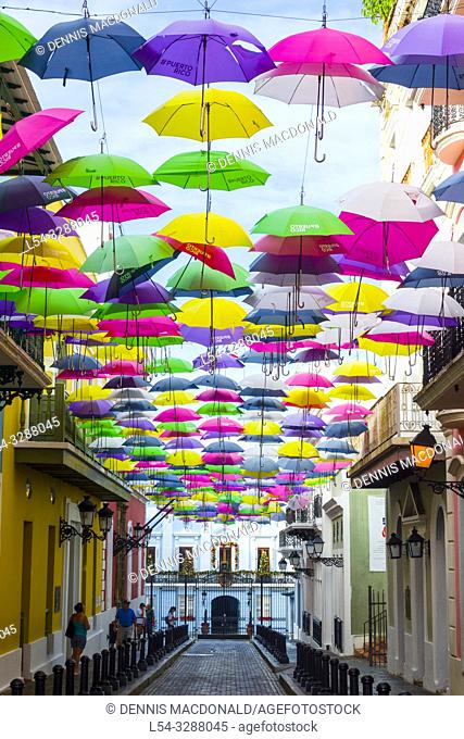 Colorful Umbrellas of downtown San Juan, Puerto Rico s capital and largest city, sits on the island's Atlantic coast. Its widest beach fronts the Isla Verde...