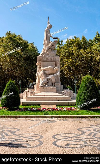 Monument to the Fallen in the Great War in Lisboa with decorative pavement or sidewalk