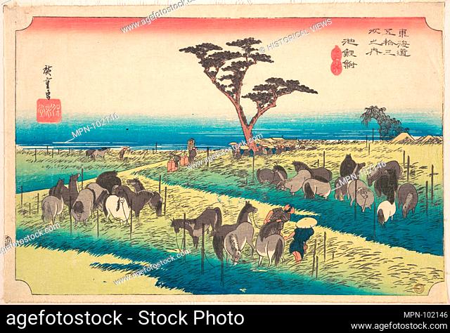 Chiryu, Shuka Uma Ichi. Artist: Utagawa Hiroshige (Japanese, Tokyo (Edo) 1797-1858 Tokyo (Edo)); Period: Edo period (1615-1868); Date: ca