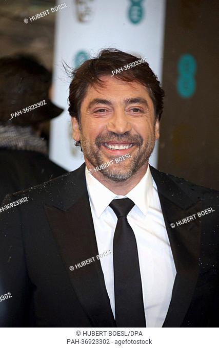 Actor Javier Bardem arrives at the EE British Academy Film Awards at The Royal Opera House in London, England, on 10 February 2013